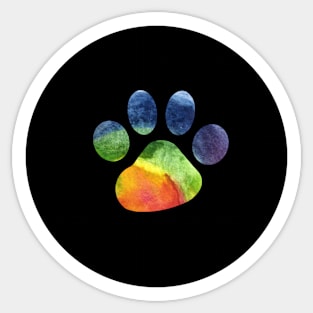 Paw Print - Rainbow Pride Silhouette Sticker